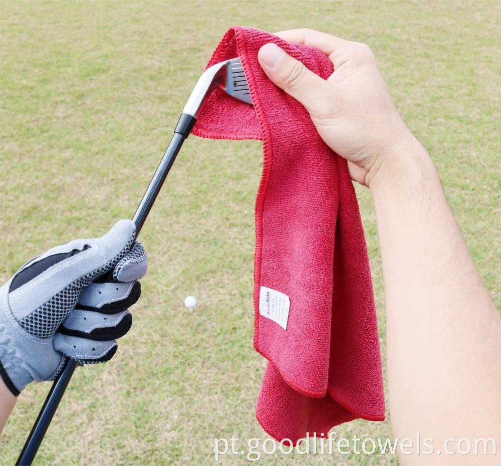 Portable Tri Fold Golf Towel With Grommet Hook